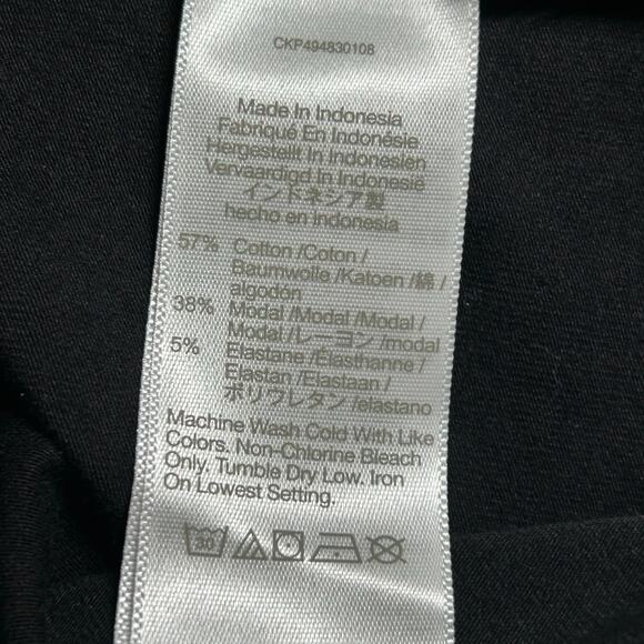 Madewell Women's Low Back Tee Cap Sleeve Top Cotton Stretch Black Medium NEW - Picture 9 of 9